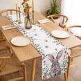 thumbnail image 3 of Table Runner 72 Inches Long for Kitchen Dining, Bunny Easter Dresser Scarf Farmhouse, Dining Table Decorations for Wedding/Parties, Pink Spring Floral Eucalyptus Leaves Rabbits 16 x 72 In, 3 of 8