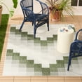 thumbnail image 2 of NICOLE MILLER NEW YORK Patio Country Ombre Chevron Indoor Outdoor Area Rug, UV Fade Resistant, Low Pile, Green/Cream, 9'2"x12'5", 2 of 10