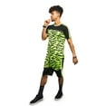thumbnail image 4 of Victorious Men's Reflective Band Tige Stripe Pattern Short Sleeve Top and Shorts Tracksuit Set - Neon Yellow - 5X-Large, 4 of 6
