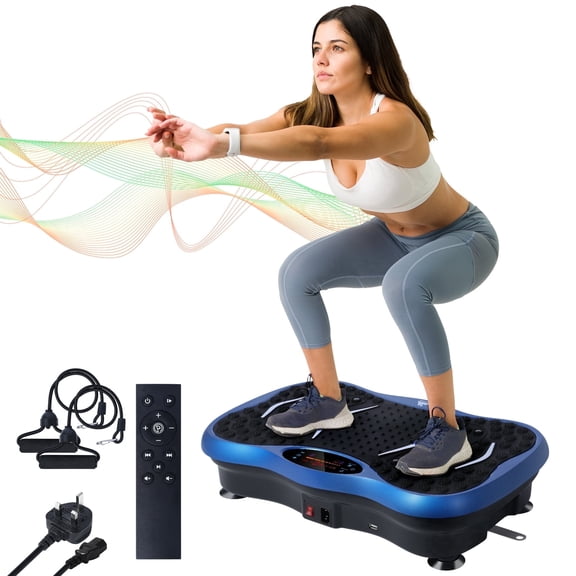 Uten Vibration Plate Exercise Machine, Vibration Platform with 99 Speed Levels, 6 Modes, Bluetooth, LCD Monitor, Supports 330 lbs for Home Full Body Workout & Toning, Blue