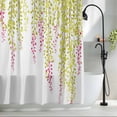 thumbnail image 2 of Spring Leaves Shower Curtain Set, Waterproof Shower Curtains for Bathroom, Green Pink Pastoral Botanical Branches Washable Fabric Cloth Bath Curtain for Bathtub Decoration with Hooks 66x72 Inches, 2 of 9