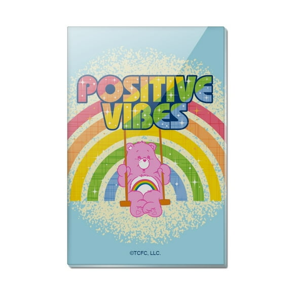 Care Bears Cheer Bear Positive Vibes Rectangle Acrylic Fridge Refrigerator Magnet