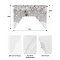 thumbnail image 6 of Grey Snowman Christmas Kitchen Curtains Swag Valance for Windows/Bathroom/Cafe, Xmas Tree Ball Winter Snowflake Rod Pocket Drape Panel Swag Curtains Valance for Bedroom/Living Room 56"x36", 6 of 6