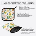 thumbnail image 3 of Yayeee Oven Mitts and Pot Holder Set of 4 Heat Resistant Kitchen Gloves Baking Hot Pad, Retro Yellow Floral, 3 of 5
