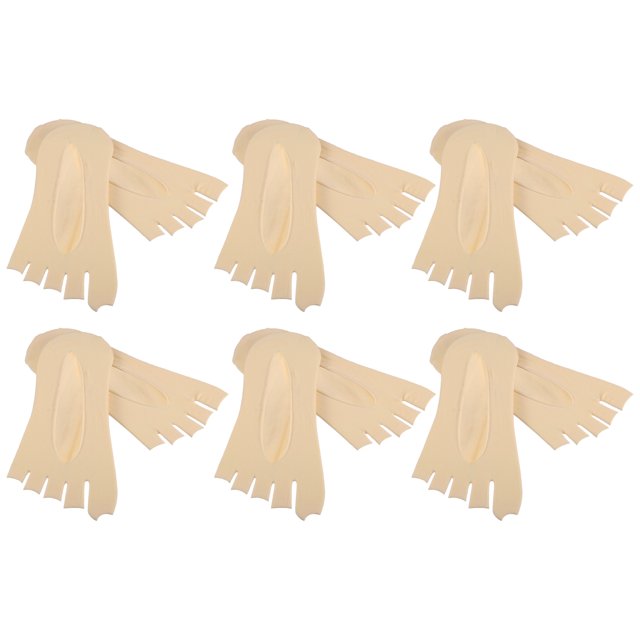 Unique Bargains Toe Socks Breathable Split Toe Compression Socks Non-Slip Beige 6 Pair Nylon
