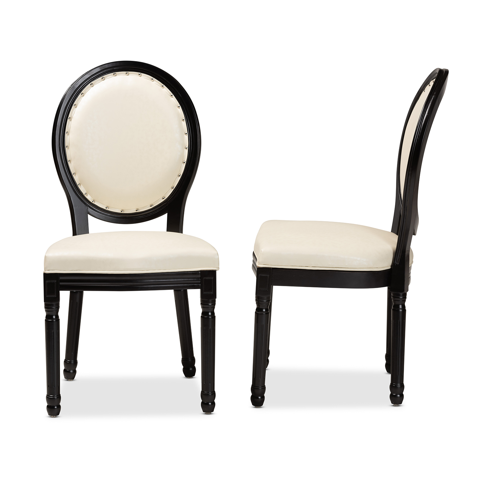 Baxton Studio Louis Dining Chair, Set of 2, Beige