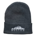 thumbnail image 5 of Boston Skyline Embroidered Cuffed Long Beanie - Dk Grey OSFM, 5 of 5