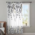 thumbnail image 3 of Grey Eucalyptus Sheer Curtains 45 Inches Long, Watercolor Spring Weeping Botanical Light Filering Curtains, Breathable Simi Curtain Privacy Drapes for Kitchen Bathroom Small Window Treatment, 3 of 9