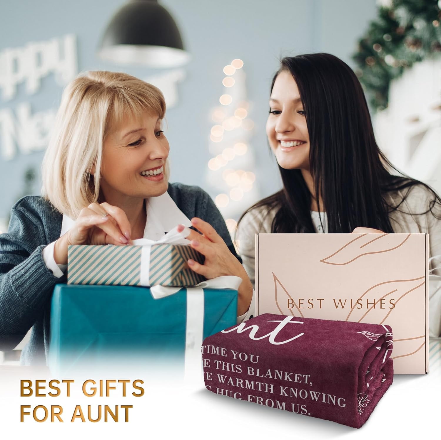 Aunt Gifts Blanket, Gifts for Aunt from Niece Nephew, Aunt Birthday Gifts, Auntie Gift Ideas for Mothers Day Christmas, Super Soft Flannel Throw Blanket for Aunt