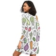 thumbnail image 2 of FORMRS Womens Long Sleeve Nightgowns Crew Neck Sleep Shirt Soft Pajamas Sizes S-3XL, Purple Vegetables Pattern, 2 of 8