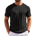 thumbnail image 1 of Jersey COOFANDY de punto para hombre, manga corta, color negro, 1 of 6