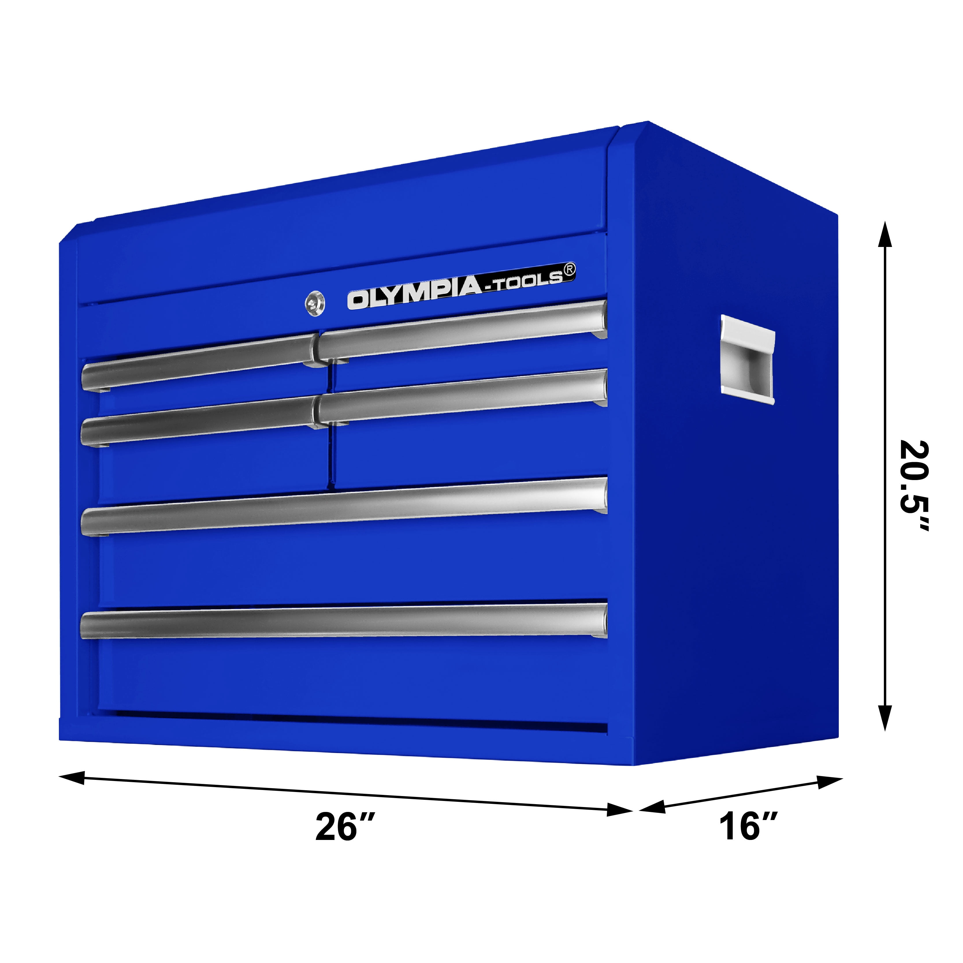 Olympia Tools 6 Drawer Tool Box, 26inch Top Metal Tool Storage Cabinet with Tray, Drawer Liner, Blue
