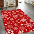 thumbnail image 3 of Christmas Snowflakes Area Rug 3x5 Washable Rug Non Slip Winter Xmas Red White Large Area Rug Indoor Floor Carpet for Entryway Bedroom Kitchen Living Room Home Office Dining Room Nursery, 3 of 8