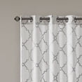thumbnail image 3 of Fretwork Print Blackout Window Curtain, Grommet Top Window Curtain Panel for Living Room Bedroom, Scroll Geometric Fretwork Print Design Window Curtain Panel in Grommet Top, Ivory+Grey, 3 of 9