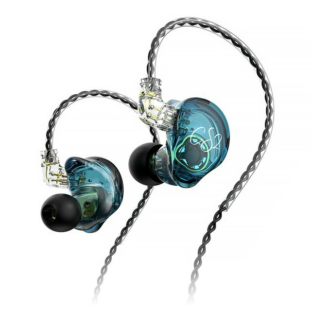 Matsuzay Teléfonos inteligentes con cable Auriculares intrauditivos Control de volumen Auriculares deportivos Auriculares para correr de 3,5 mm Cables de audio/vídeo Azul