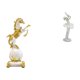 thumbnail image 1 of Figura de escritorio, estatua de caballo, bailarina, adorno, escultura de resina, arte moderno, base estable, adecuada para oficina, hogar, escritorio, 1 of 8