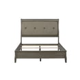 thumbnail image 4 of Transitional Style Gray Finish 1pc Queen Size Sleigh Bed Button-Tufted Faux Leather Upholstered Headboard Bedframe, 4 of 7