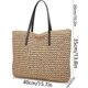 thumbnail image 2 of Straw Bag For Women, Summer Beach Bags Solid Color Womens Straw Purse Big Tote With Pom Poms, 2 of 4