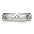 thumbnail image 3 of Auriga Fine Jewelry Stainless Steel Polished w/CZ 6 mm Grooved Band for Women Size 9, 3 of 6