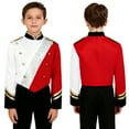 thumbnail image 7 of Aislor Kids Boys Marching Band Metallic Patchwork Sequins Outerwear Jacket Uniform Performance Red 16, 7 of 7