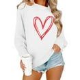 thumbnail image 4 of Ovbmpzd Womens Valentine's Day Sweatshirts Crew Neck Cute Heart Print Petite Shirts Dating White Holiday Long Sleeve Tops for Women XS, 4 of 8