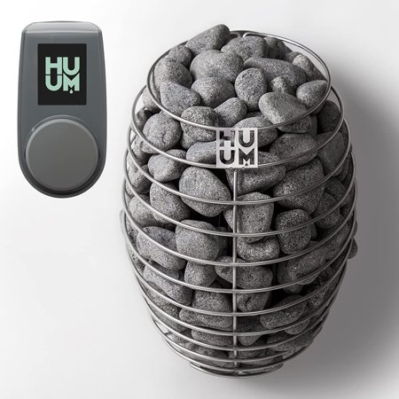 Drop 9 kW Sauna Heater + UKU Local Black + Display Panel Grey + Stones