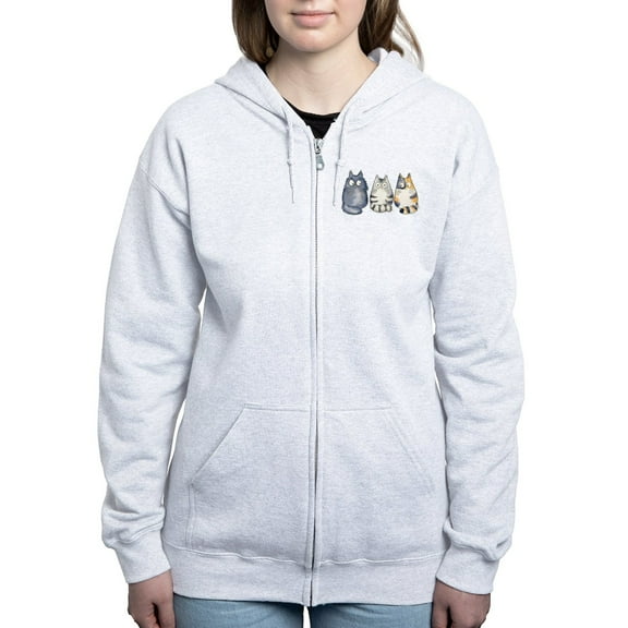 CafePress - Three 3 Cats - Women's Zip Hoodie