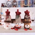 thumbnail image 2 of Christmas Wine Bottle Covers,Santa Claus Snowman Reindeer Drawstring Bags Design Flannel Wine Bottle Cover Decor for Holiday Winter Xmas Party New Year Tabletop Decoration, 2 of 3