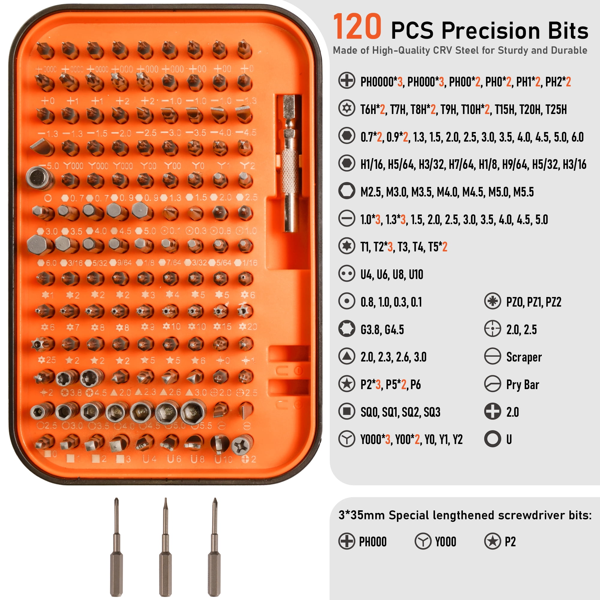 130-in-1 Precision Screwdriver Set, Magnetic Repair Tool Kit with 117 S2 Bits, Flexible Shaft & Ergonomic Handle for Student Electronics, Laptops, Phones, Watches & DIY Projects