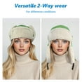 thumbnail image 5 of AYAMAYA Winter Hats for Men Women, Windproof Trapper Ushanka Hat with Ear Flaps, Russian Pilot Aviator Cap for Outdoor Warm, Green, 5 of 8