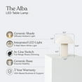thumbnail image 3 of Alba 11" Modern Mushroom-Shaped LED Table Lamp in Beige Ceramic with Gold Accent, 3 of 5