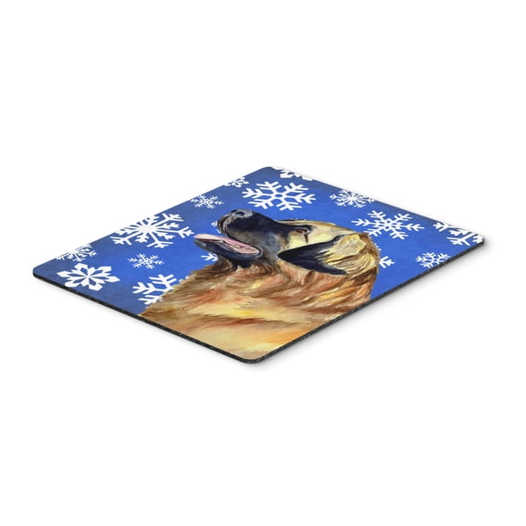 "Leonberger Winter Snowflakes Holiday Mouse Pad Hot Pad or Trivet"