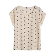 thumbnail image 1 of Jovati Women's Summer Plus Size Short Sleeve Loose Casual V-Neck Floral Loose Fit T-Shirt Tops, 1 of 4