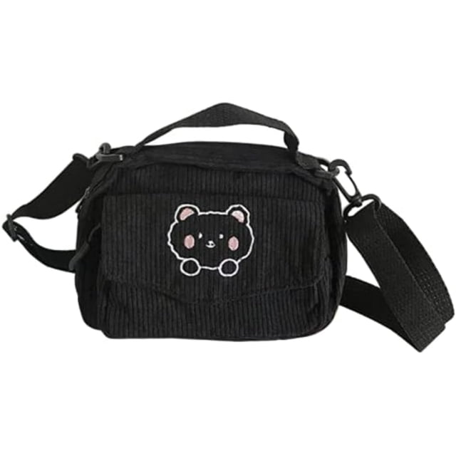 LHSHIDU Kawaii Purse Crossbody Bag and Wallet - Corduroy Purse