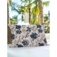 thumbnail image 5 of Outdoor Pillows Waterproof, Blue Florals Bedding Throw Pillows with Insert for Couch Sofa Bed, Farmhouse Botanical Peonies Vintage Brown Leaves 12x20 Inch Pillowcases Decorative Patio Pillow Set of 1, 5 of 7