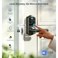 thumbnail image 5 of Veise Fingerprint Keyless Entry Smart Lever Lock, App Control Electronic Touchscreen Keypad, IP55 Weatherproof, Aluminum Metal Matte Black, 5 of 9