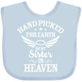 thumbnail image 3 of Inktastic Handpicked for Earth by My Sister in Heaven with Angel Wings Boys or Girls Baby Bib, 3 of 4