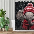 thumbnail image 2 of Winter Shower Curtain Christmas Shower Curtain, Cute Elephantes Shower Curtains for Bathroom, Snow Fabric Bath Curtains Set with 12 Hooks, 2 of 6