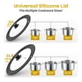 thumbnail image 2 of LORESO Silicone Glass Lid Black Pack of Two - Universal Silicone Glass Lid for Pots Pans & Skillet 8 to 11 Inches, Tempered Glass Lid with Steam Vent, Food Safe Silicone, 2 of 8