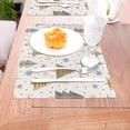thumbnail image 5 of XMXT 1 Pcs Woven Placemats, Snowflake Christmas Trees Design Stain Resistant Anti-Skid Placemat for Kitchen Table, 12 x 18 inches, 5 of 6