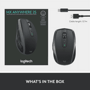 Logitech MX Anywhere 2S Bluetooth Edition Compact Wireless Mouse, No USB Receiver - Use On Any Surface, Hyper-Fast Scrolling, Rechargeable, Graphite