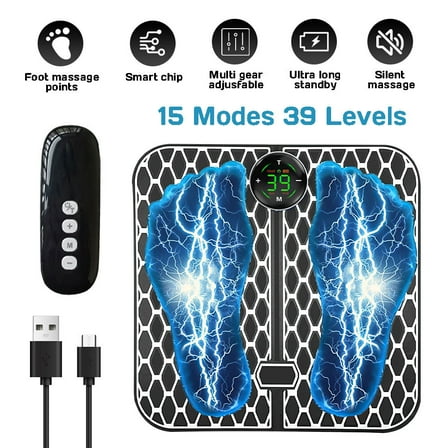 DFITO EMS Foot Massager SPA Muscle Relaxation Electric Massager Mat Pad 15 Modes & 39 Levels
