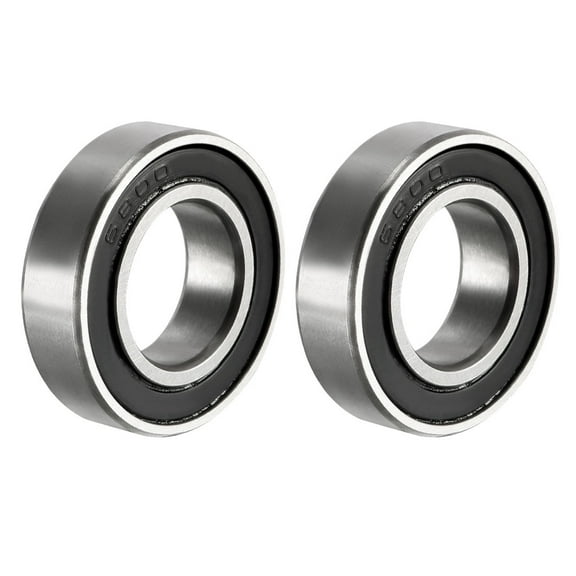 Deep Groove Ball Bearing 6800RS Double Sealed, 10mmx19mmx5mm Carbon Steel 2Pcs