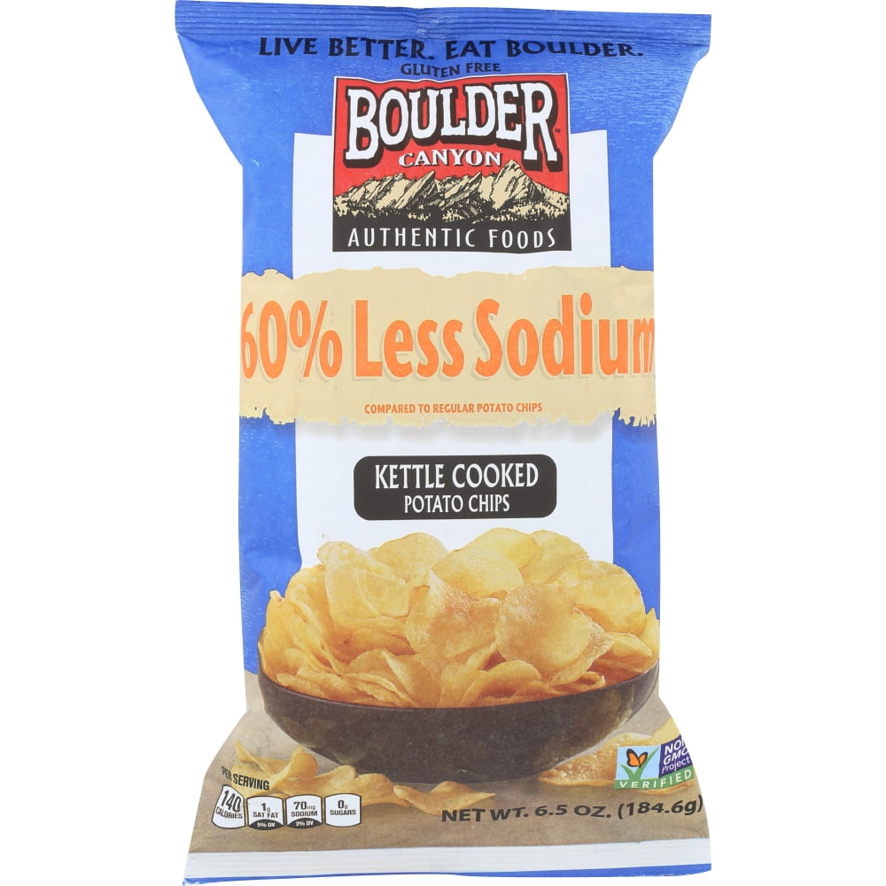 Boulder Canyon 60 Less Sodium Kettle Cooked Potato Chips, 6.5 OZ