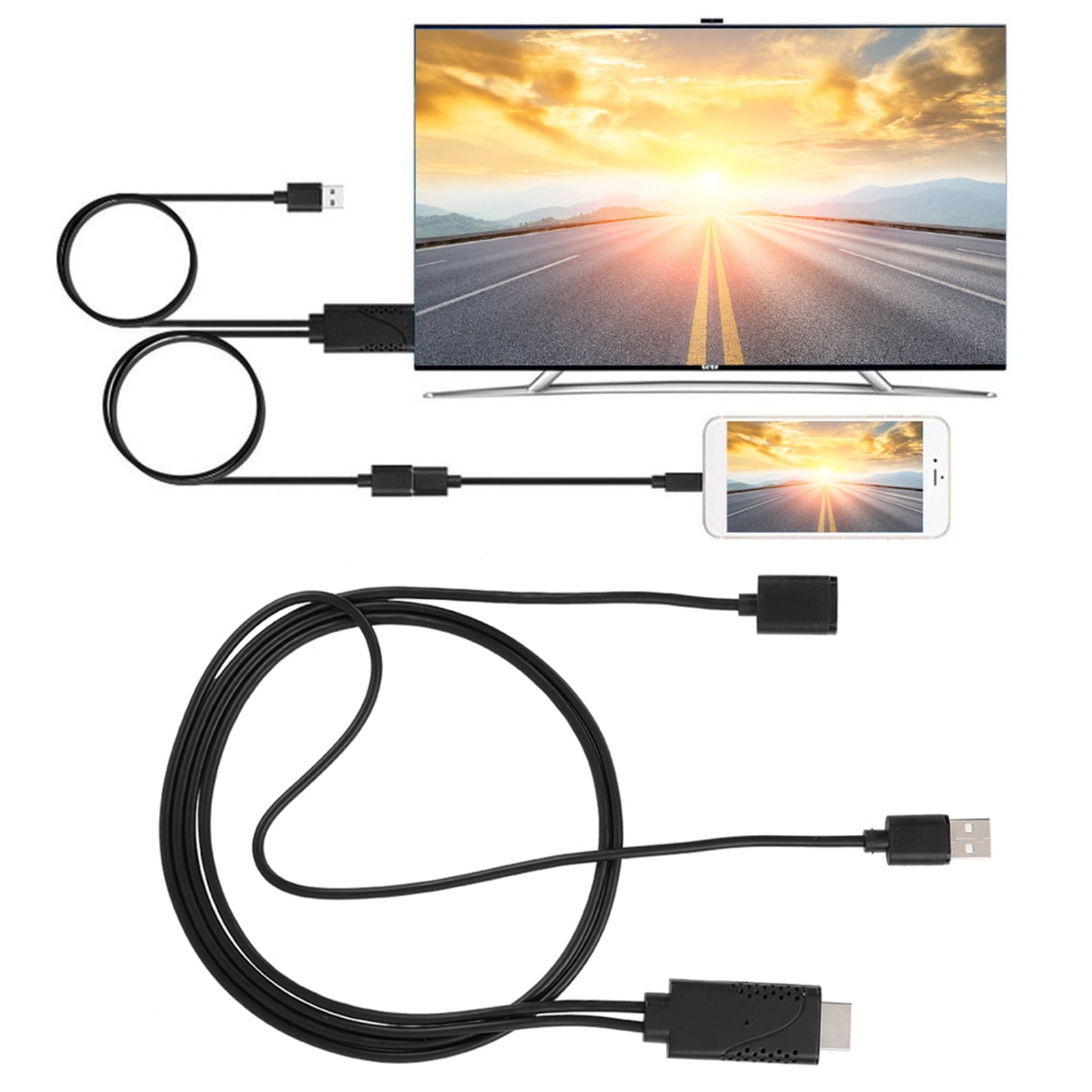 1080P USB Female To Male HDTV Adapter Cable Cord For IOS For Phone, Plug And Play, Cooling Hole Design
