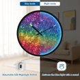 thumbnail image 5 of Indoor 12' Voice-Activated Luminous Decoration Wall Clock With LED Night Light Rainbow Color Glitte, 5 of 8