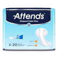 thumbnail image 1 of Attends Bladder Control Pad Shaped Plus 24-1/2 Inch Length Heavy Absorbency Polymer Core One Size F, Yellow 24 Bags, 1 of 2