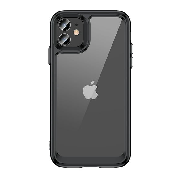 Dteck Case for iPhone 11, Soft TPU Bumper and PMMA Transparent Backplane Solid Color Phone Case for iPhone 11,Black