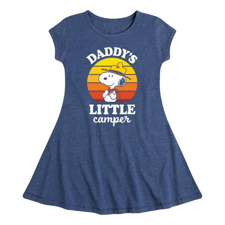 

Peanuts - Daddy s Little Camper - Toddler And Youth Girls Fit And Flare Dress