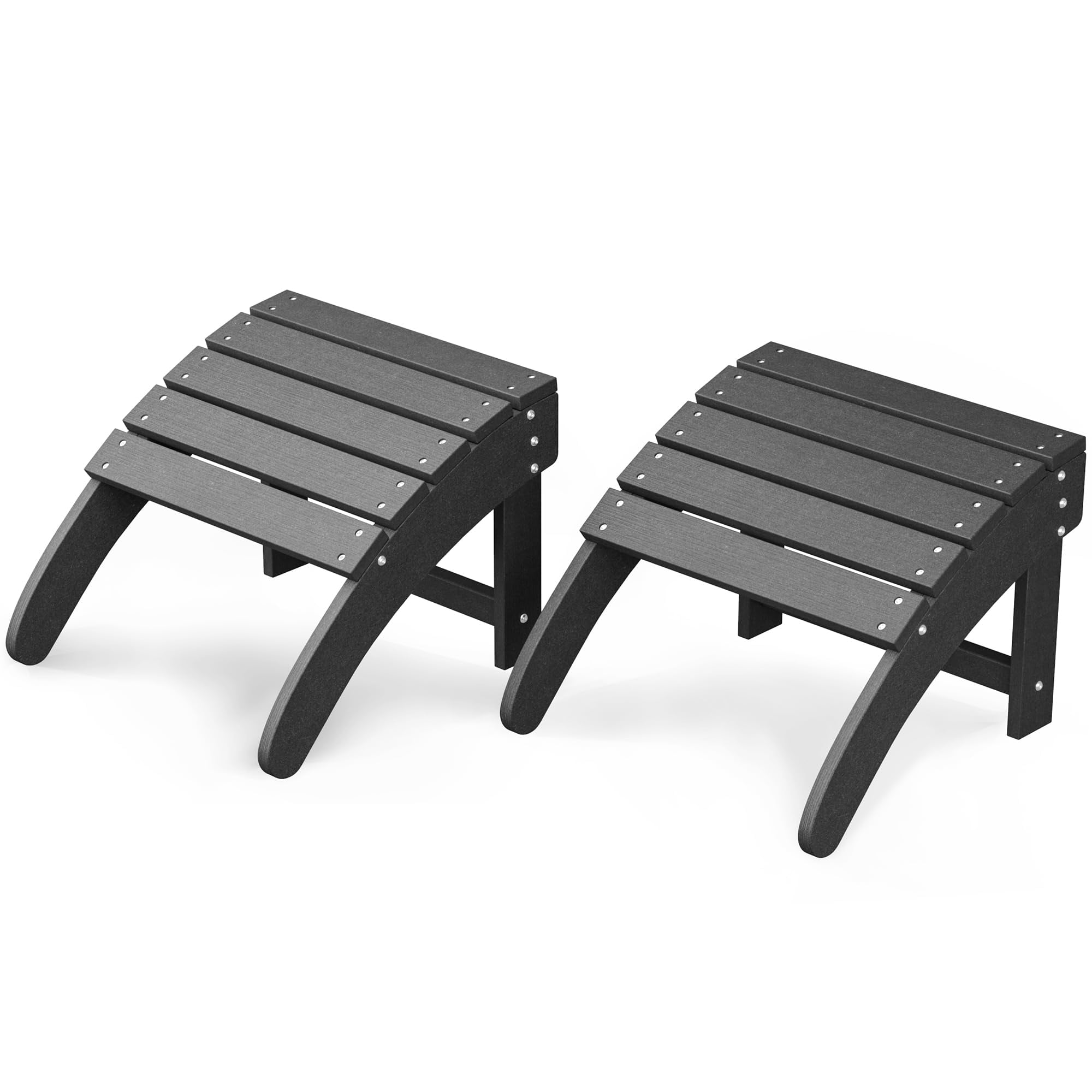 HDPE Outdoor Ottoman Foot Rest for Adirondack Chair, Weather Resistant Patio Footstool for Porch, Pool, Lawn and Backyard